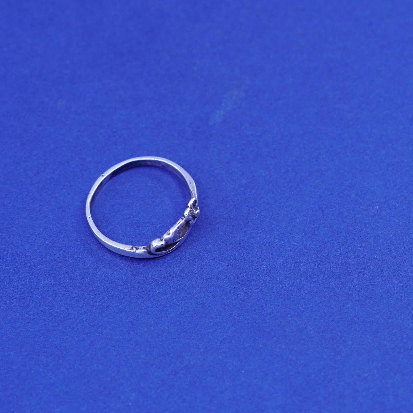 Size 5.5, vintage Sterling silver handmade ring, 925 flower band