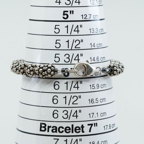 6”, 6mm, Vtg Sterling 925 Silver Handmade Ball Bead Bracelet, Stamped 925
