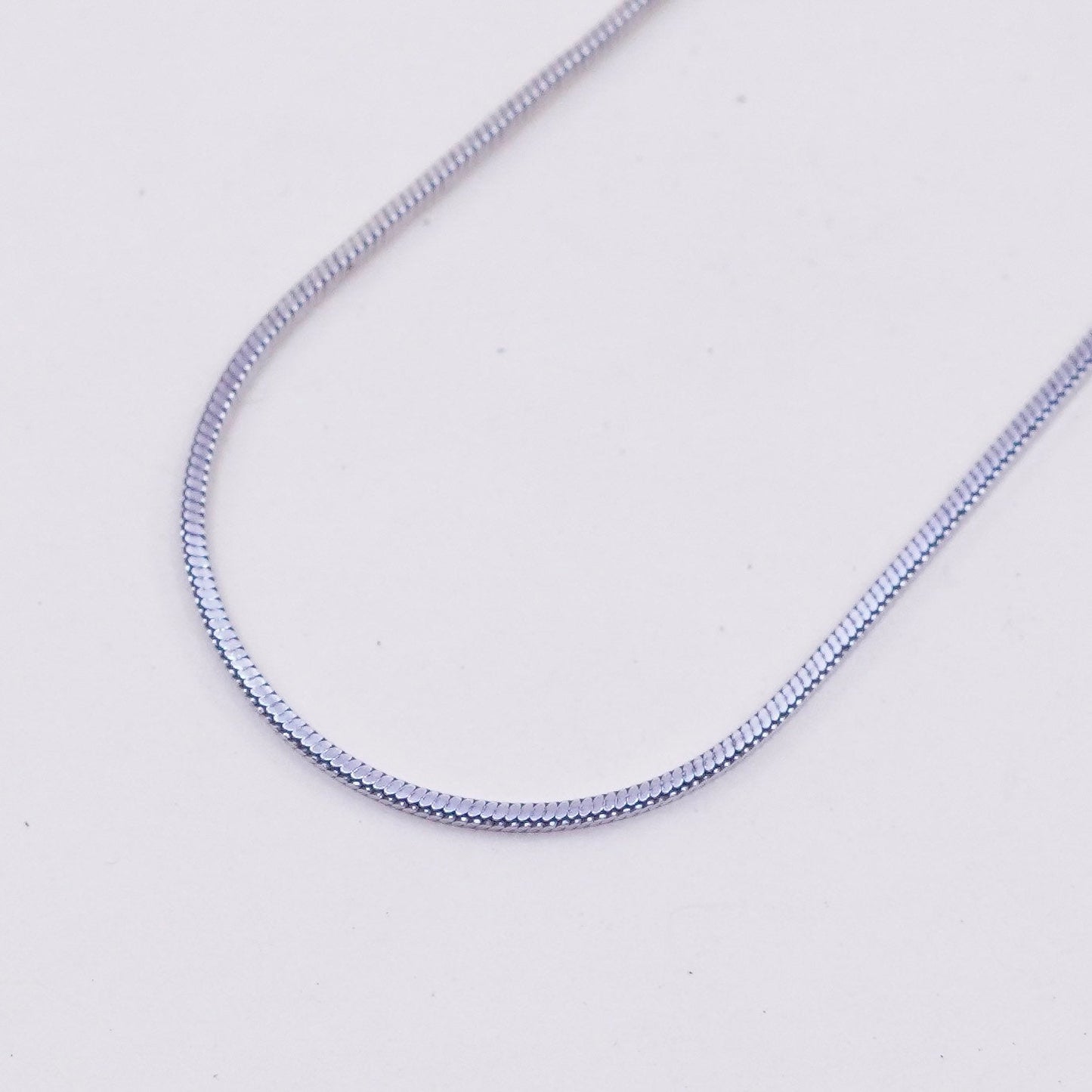 20”, 1mm, Vintage sterling silver snake chain, Italy 925 square chain