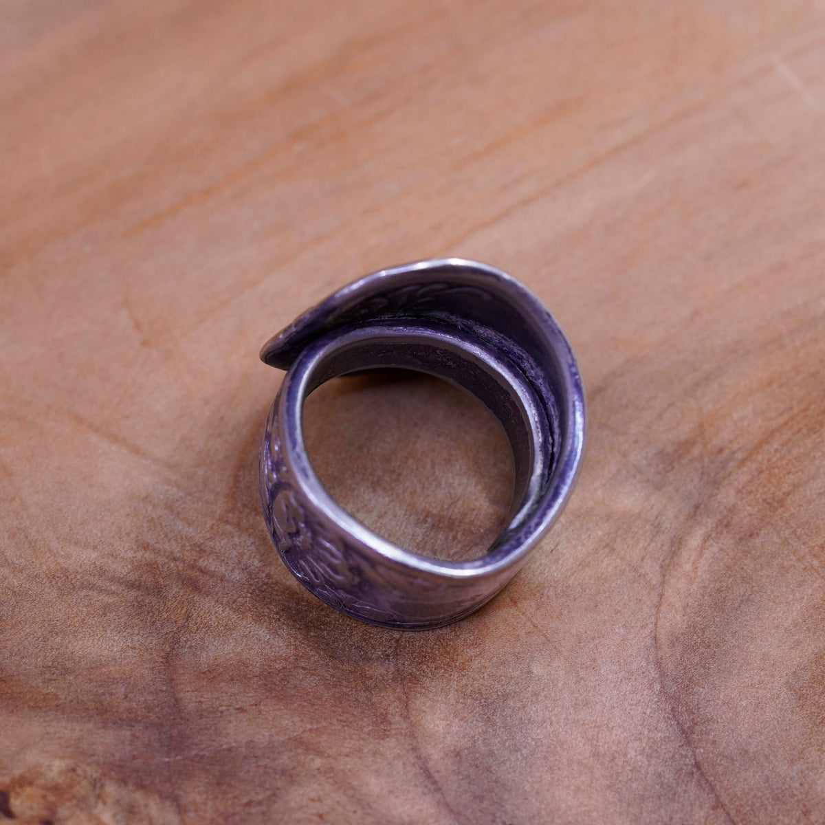 Size 4.75, vintage Sterling silver handmade band, 925 spoon ring