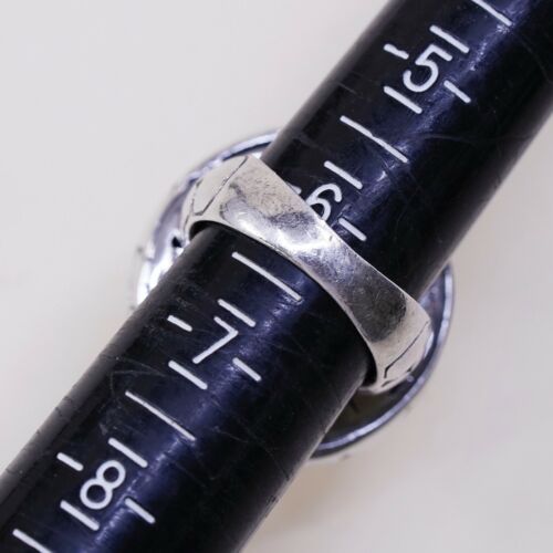 Sz 6, Vtg Pebble Textured Sterling 925 Silver Handmade Statement Ring, Stamped