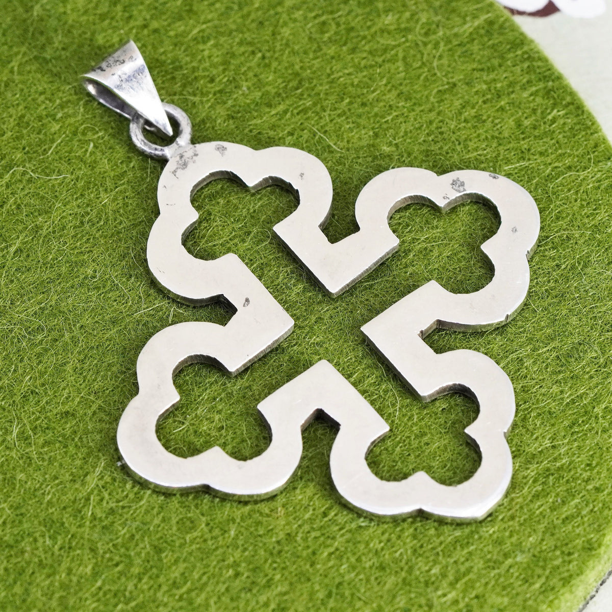 Vintage Sterling silver handmade charm, 925 Jerusalem cross pendant