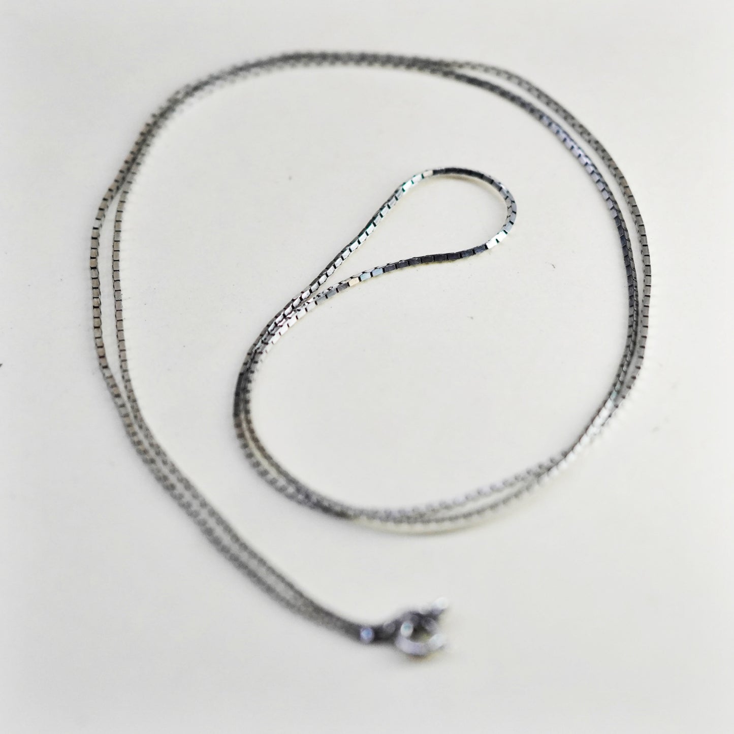 24”, 1mm, Vintage sterling silver snake chain, Italy 925 necklace