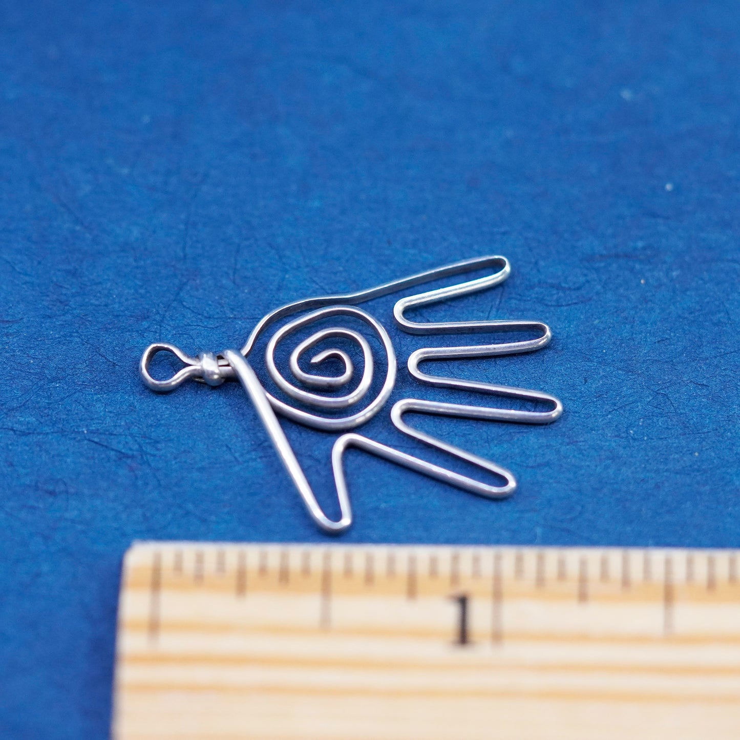 vintage Sterling silver handmade pendant, 925 heart charm