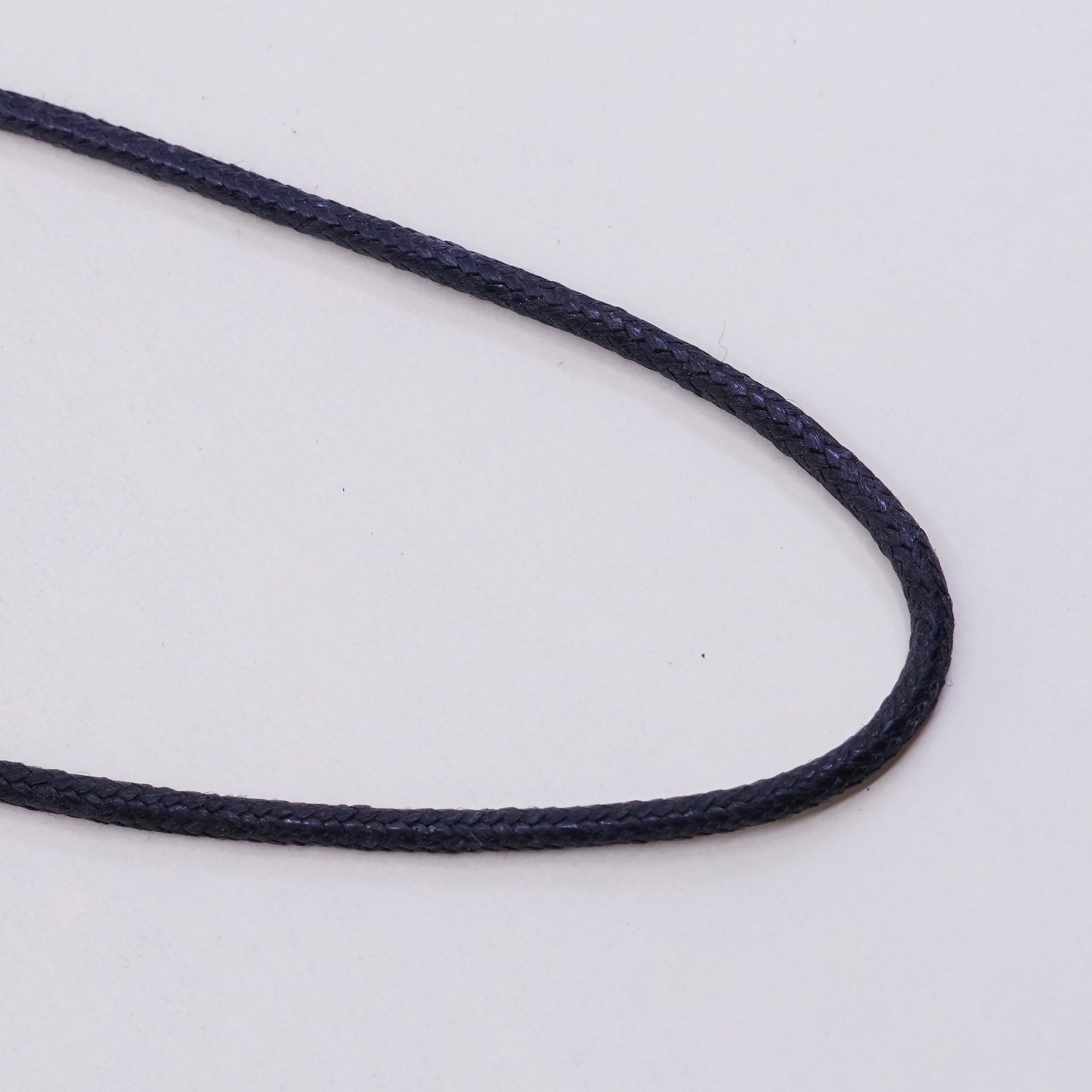 18”, Vtg Sterling 925 Silver Clasp W/ black linen Necklace