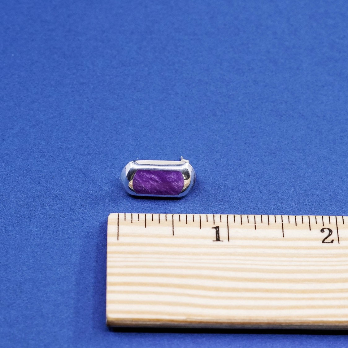 vtg mexico Sterling 925 silver amethyst studs, earrings