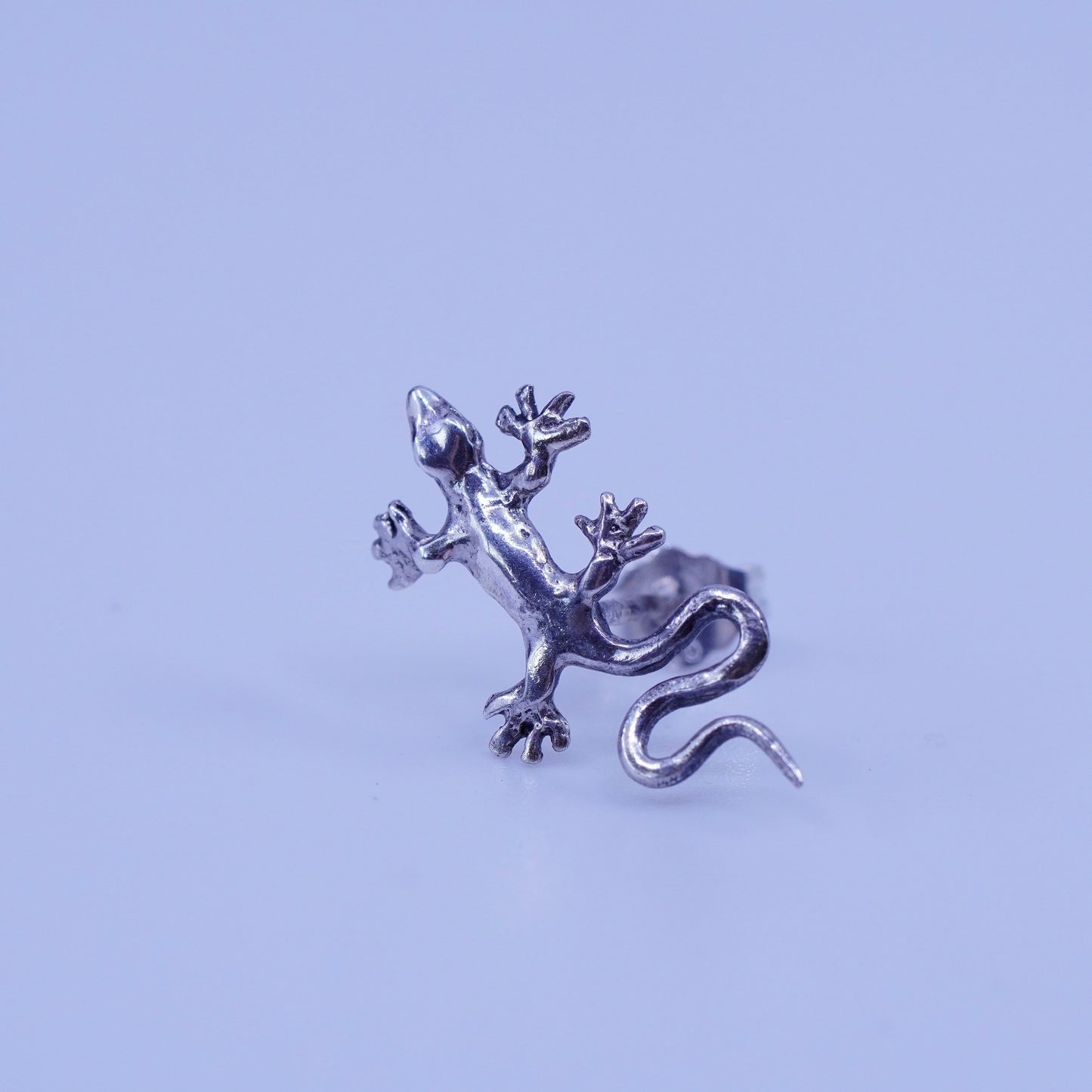 Vintage Sterling silver handmade earrings, 925 lizard studs