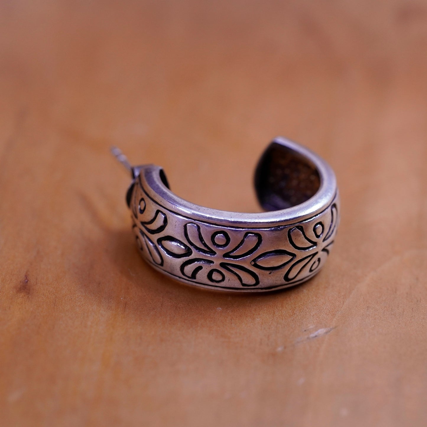 0.75”, Sterling silver handmade hoop earrings, mexico 925 huggie studs