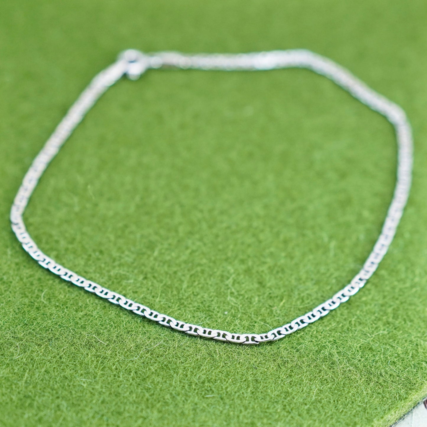 10”, 4mm, Vintage sterling 925 silver bracelet, Italy anchor chain