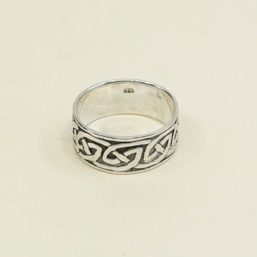 Size 12, hopi Sterling Silver Handmade Ring 925 Band Embossed patterns