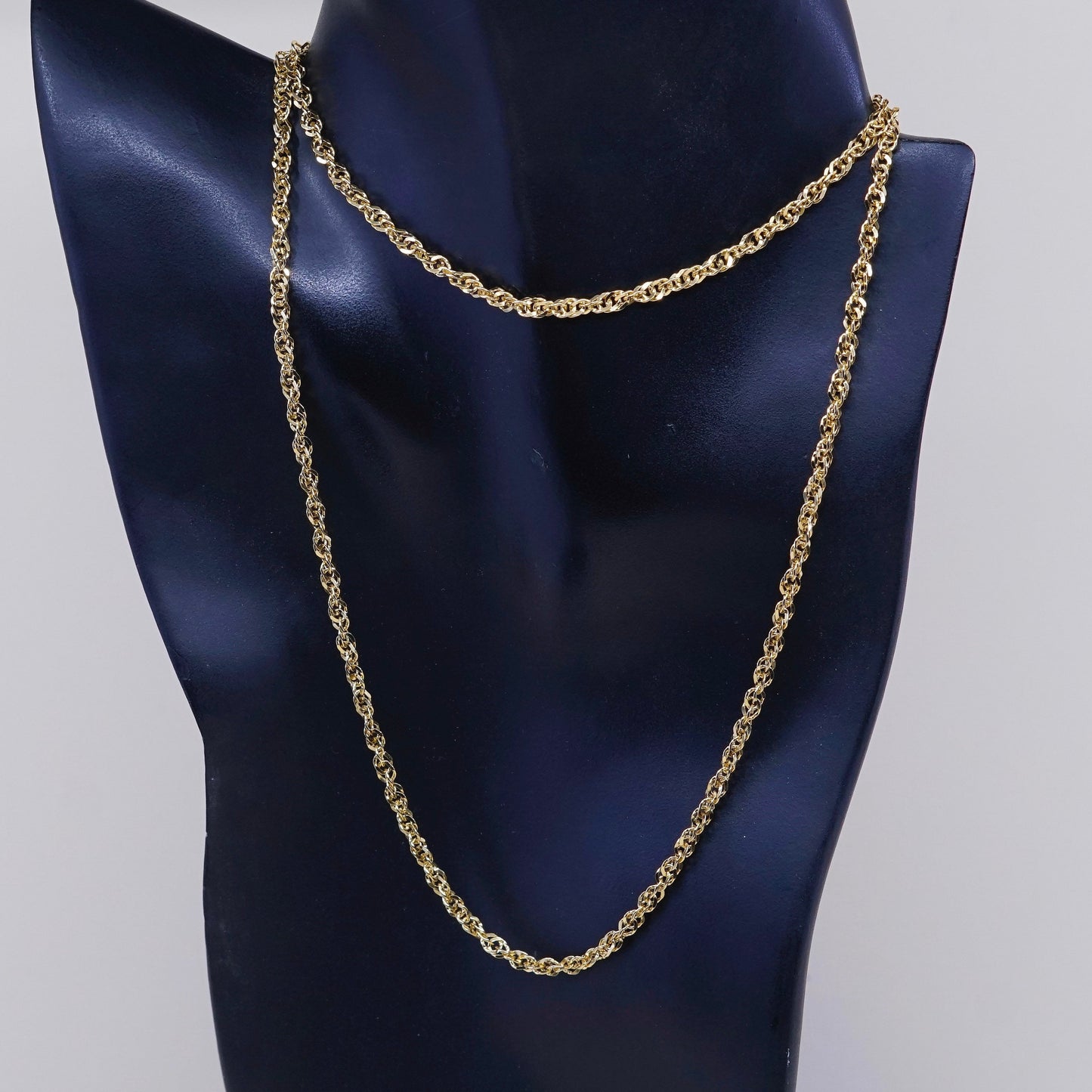 30”, 3mm, Milor vermeil gold sterling silver Italy 925 singapore chain necklace