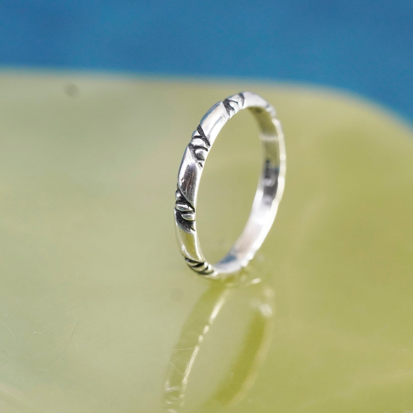 Size 6.25, vintage Sterling silver handmade ring, 925 cable band