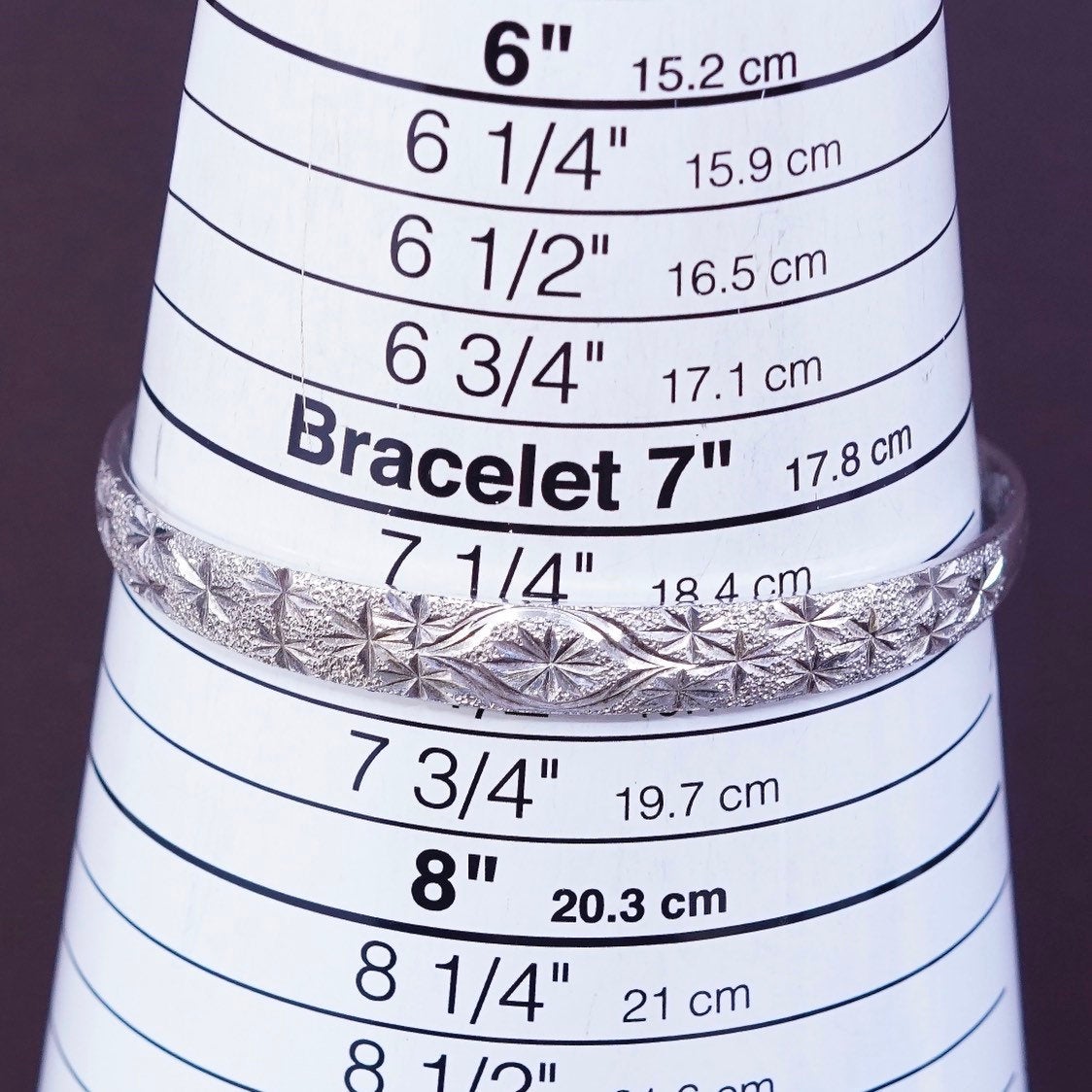 7.5", floral Sterling Silver Signature Slide Modernist Bracelet 925 bangle