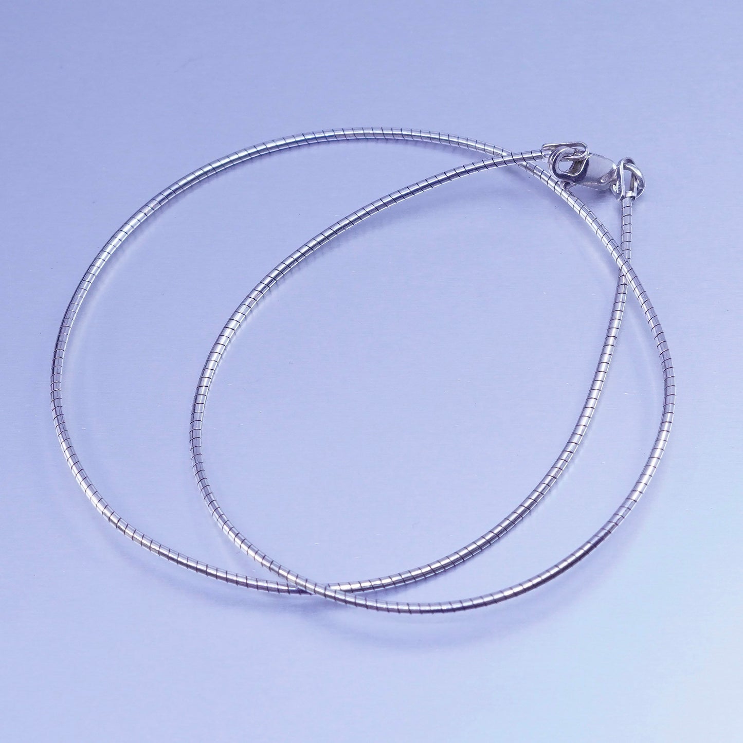 16” 1mm, vintage Sterling 925 silver textured snake chain necklace