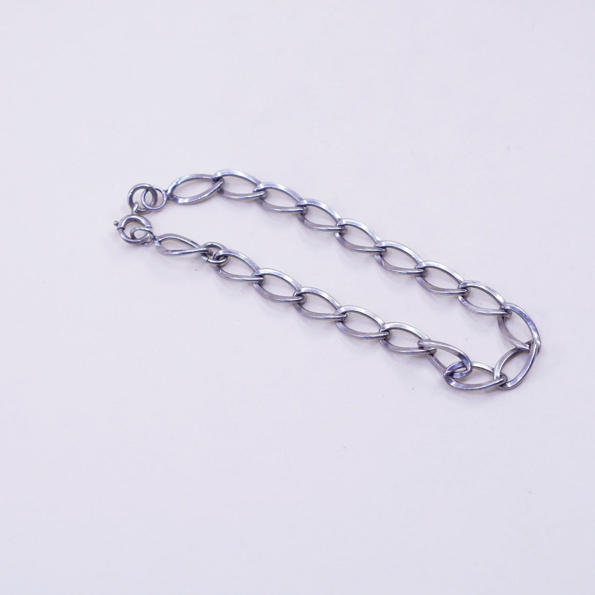 7”, 5mm, Vintage sterling 925 silver twisted curb bracelet