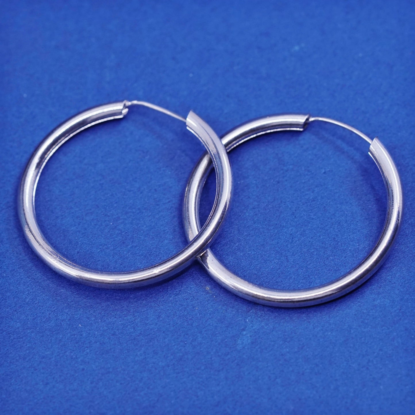 1.25”, Sterling silver handmade earrings, 925 hoops, silver tested