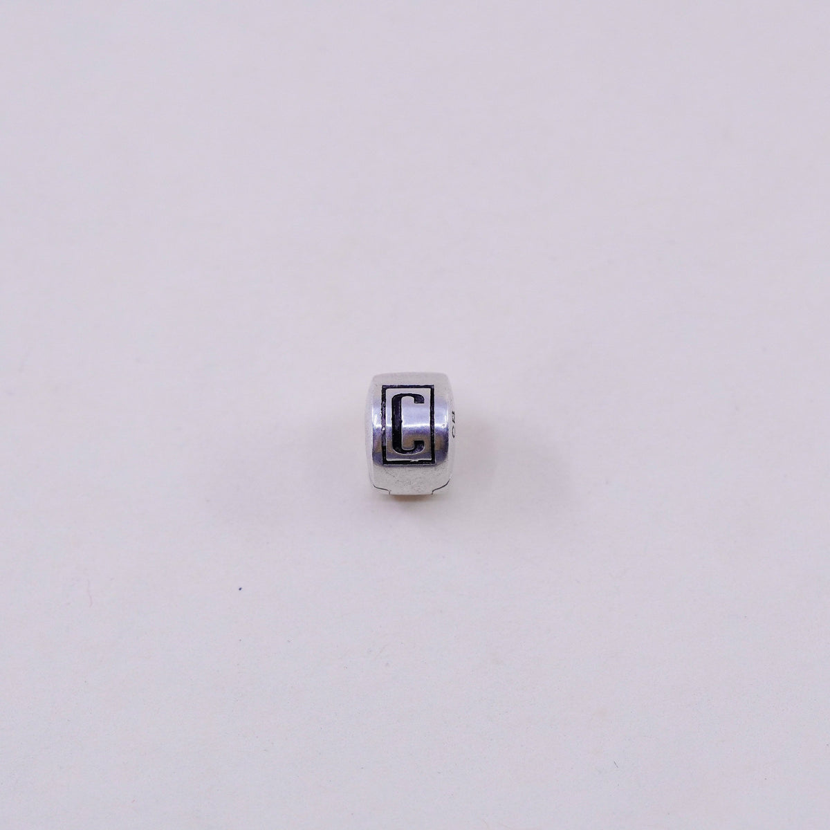 Vintage sterling silver handmade pendant, 925 bead charm initial “BC”