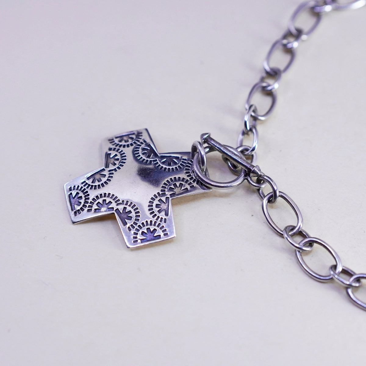16”, retired silpada N0557 Sterling silver necklace, 925 chain cross pendant