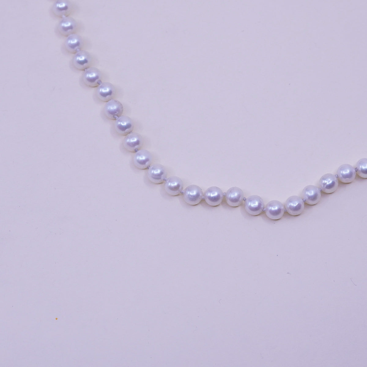 18”, Vintage freshwater pearl beads necklace chain sterling 925 silver clasp