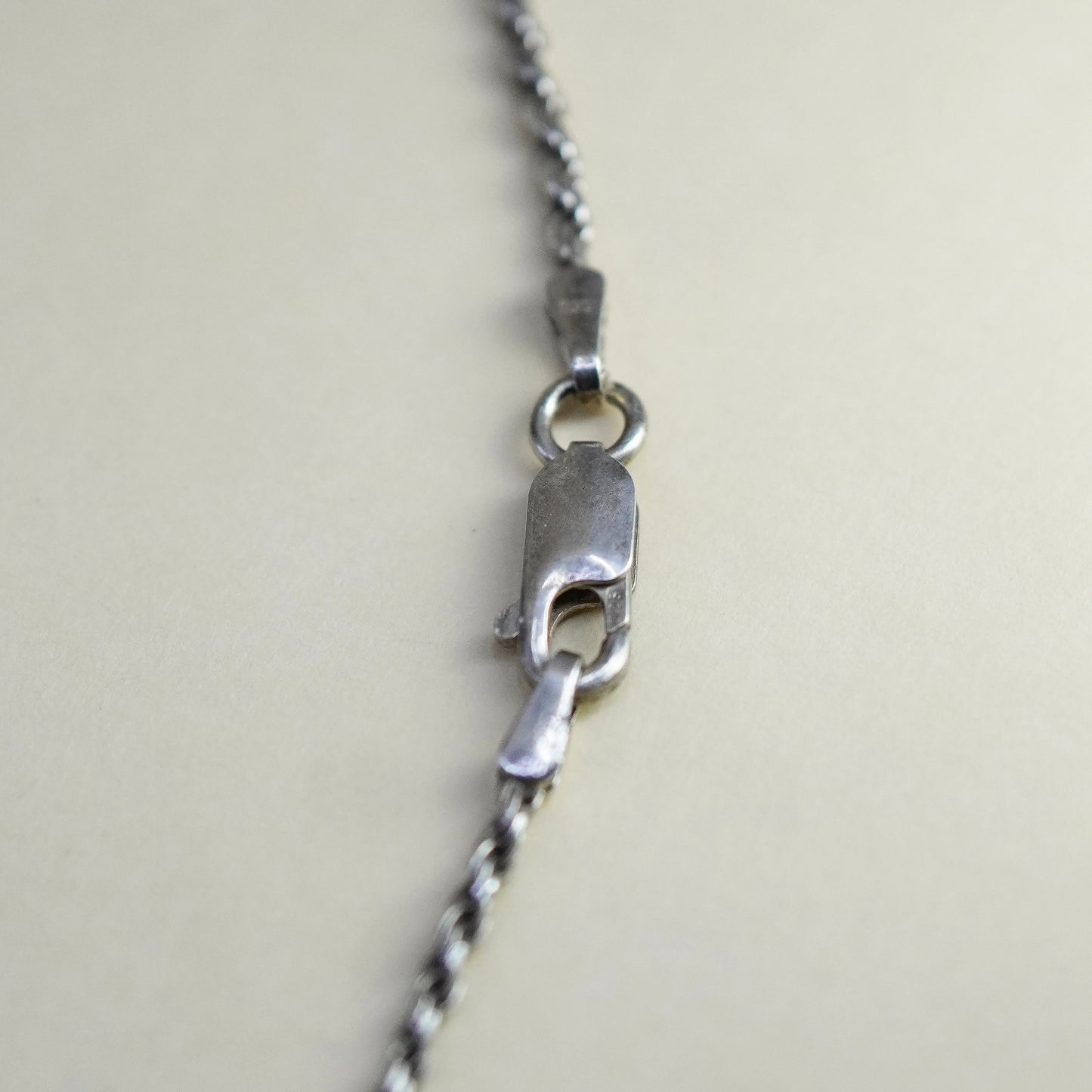 24”, 1.6mm, vintage Sterling silver necklace, 925 rope chain