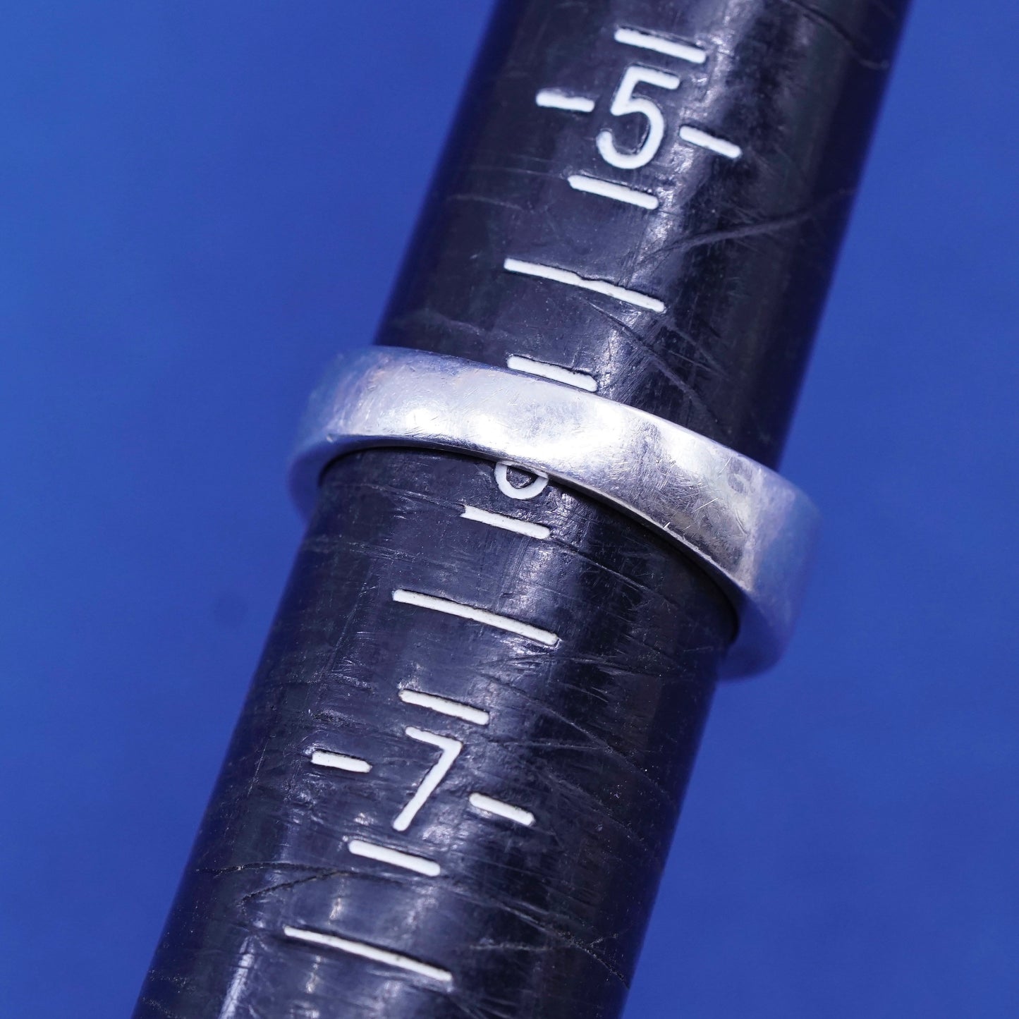 Size 6, vintage Sterling silver handmade ring, 925 band with diamond