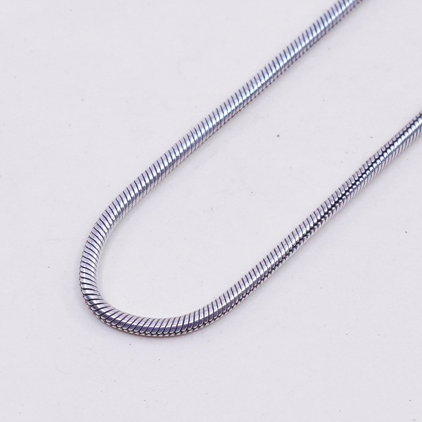 17”, 2mm, Vintage sterling silver snake chain, fine Italy 925 chain