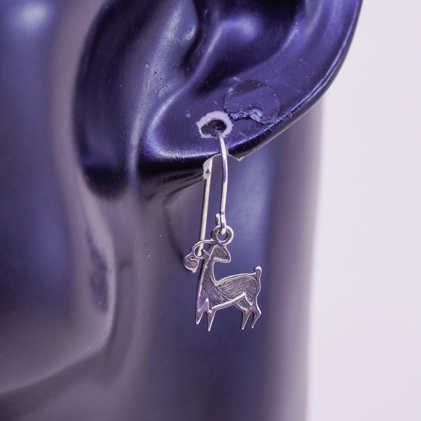 Vintage Sterling 925 Silver Sheep tiny Earrings
