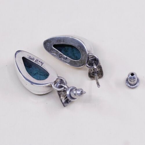 Amazing Sods handmade Sterling Silver earrings, 925 Turquoise Dangles