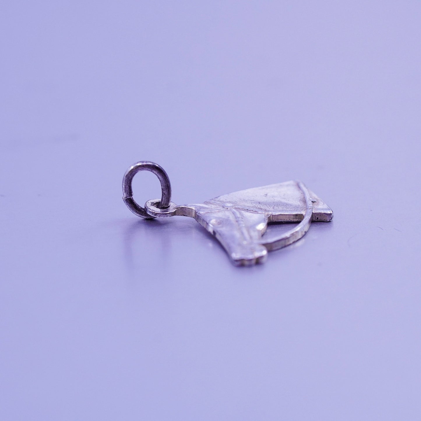 Antique Sterling silver handmade simple 925 horse charm pendant