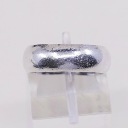 Size 5.75, Vtg Sterling Silver Handmade Wedding Ring, Band, Stamped 925
