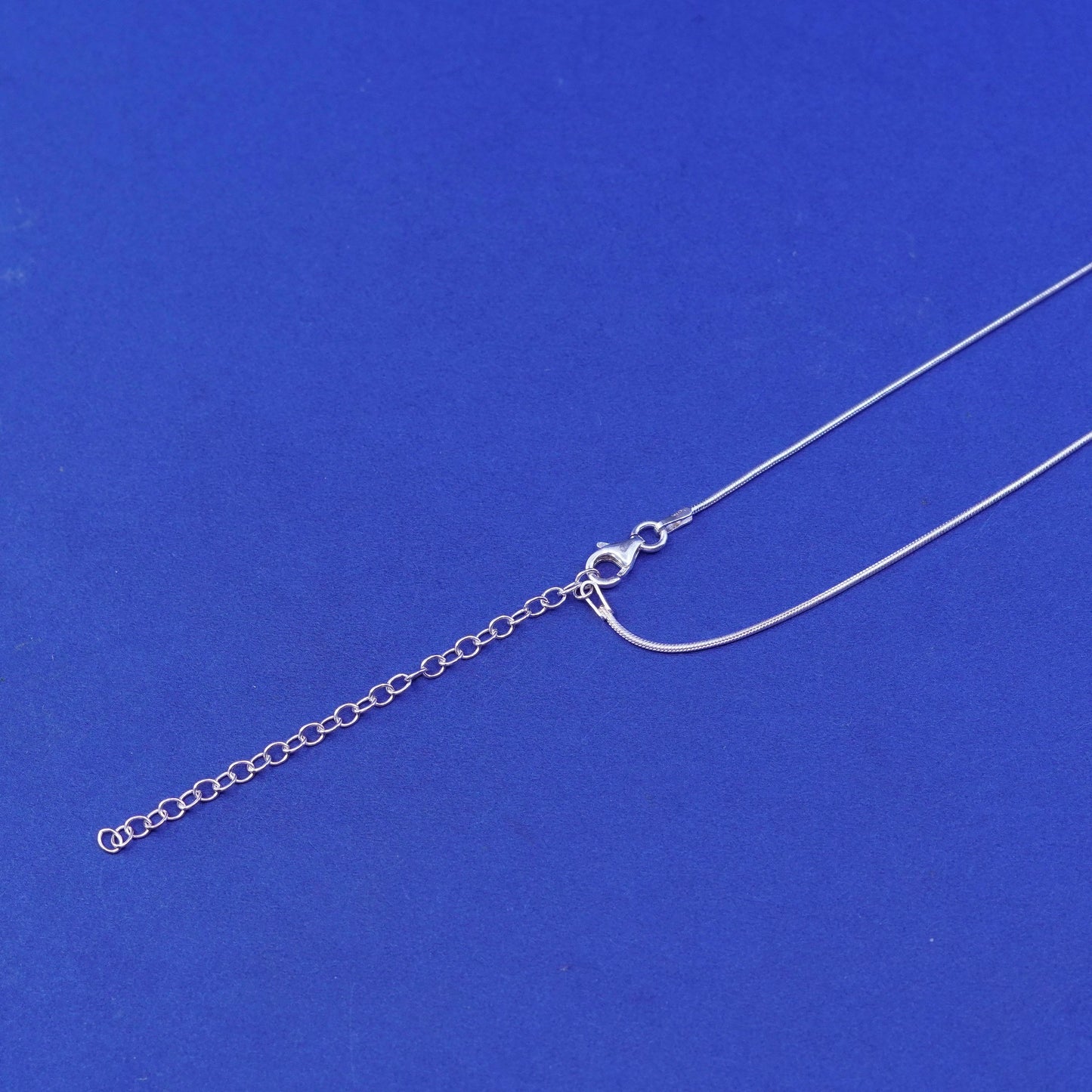 20+2”, Sterling silver handmade necklace, modern 925 snake chain long pendant