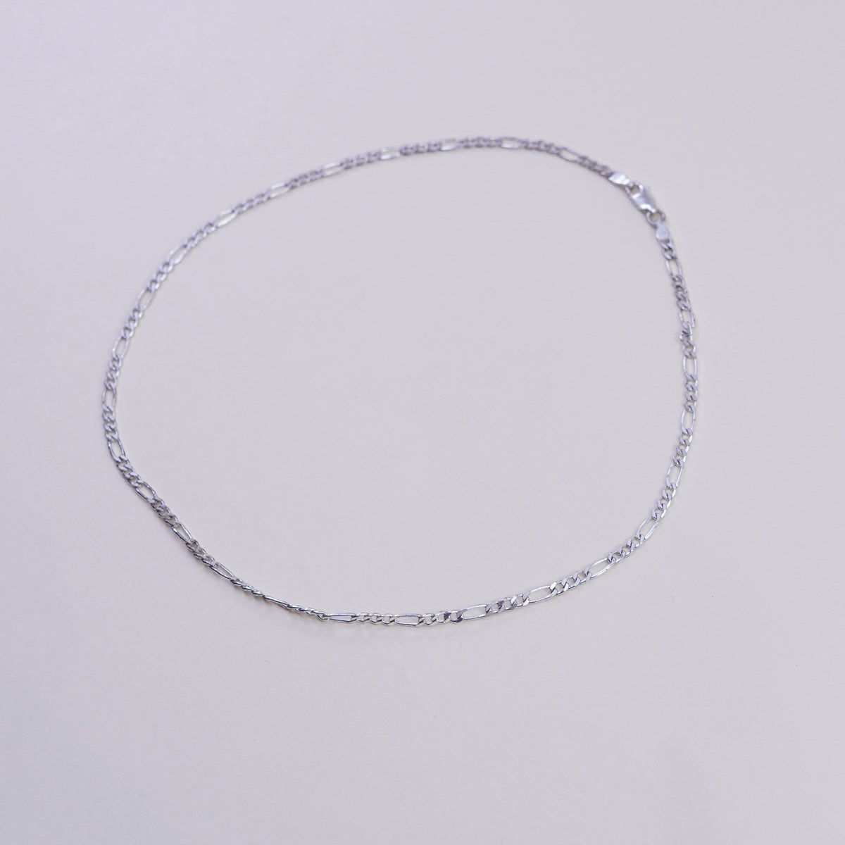 16”, 3mm, Vintage sterling silver figaro chain, 925 men’s necklace