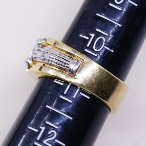 Sz 10.75, vermeil gold over Sterling Silver Ring, 925 Band W/ Lab Ruby N Peridot