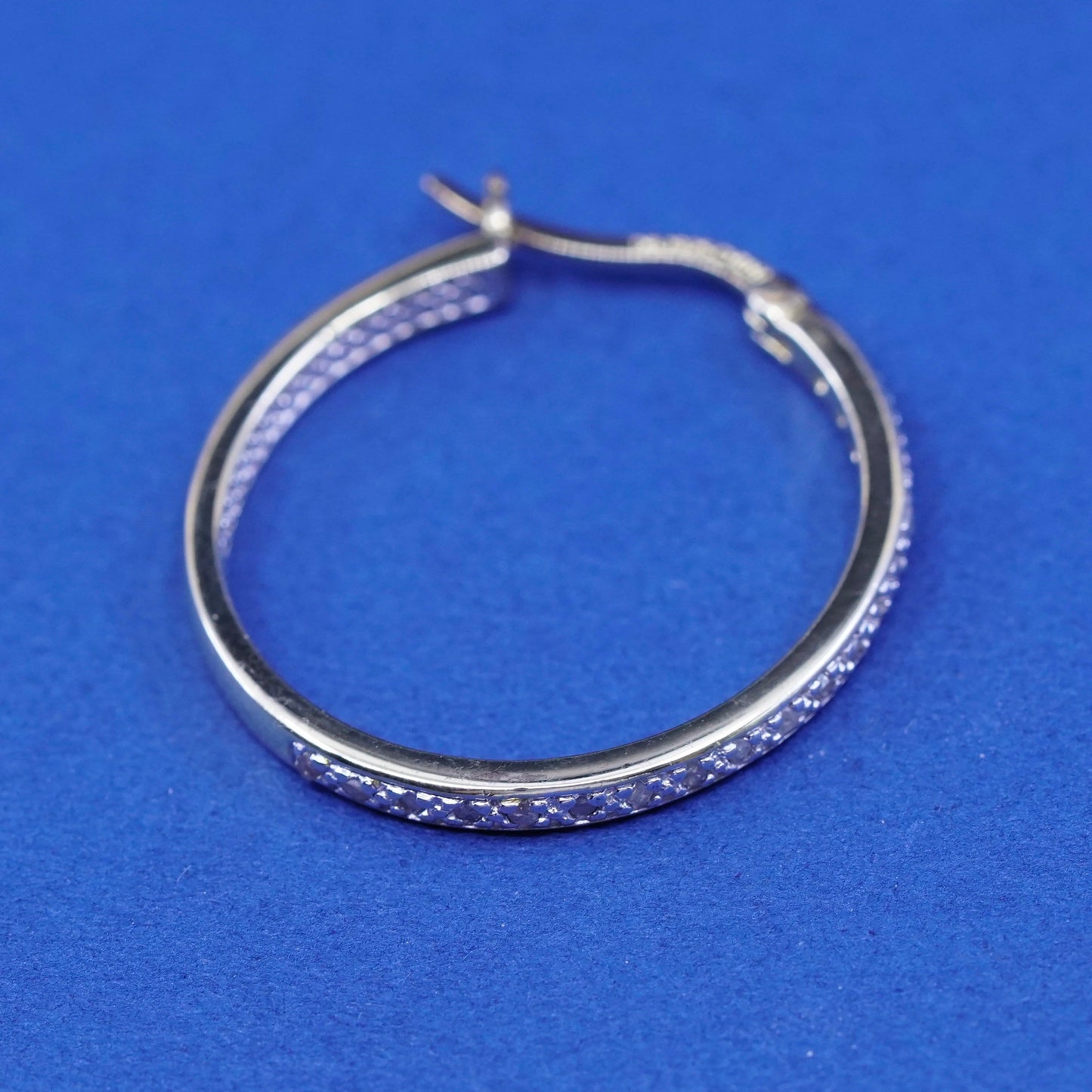 1”, DBJ Vermeil gold over Sterling 925 silver earrings, hoops, huggie diamond