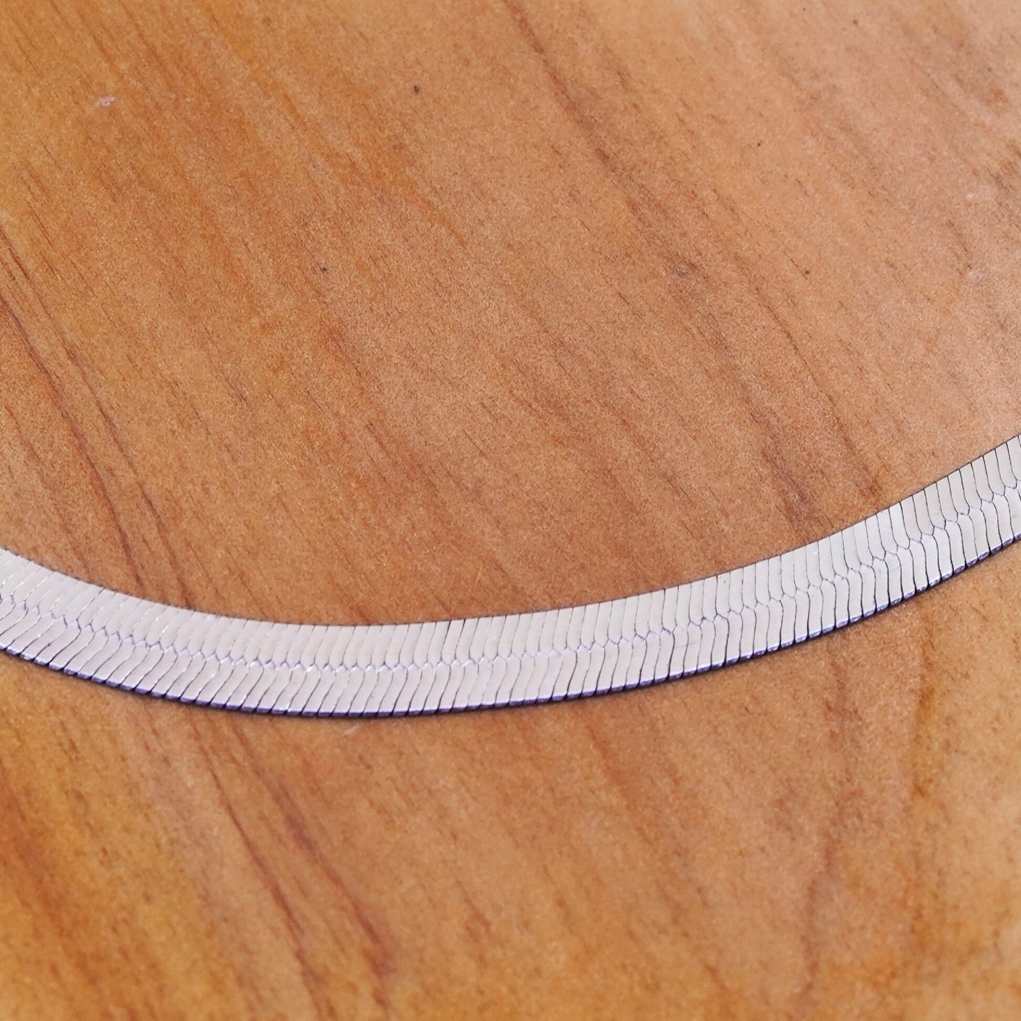 20”, 6mm, vintage Italy Sterling silver herringbone chain, 925 necklace