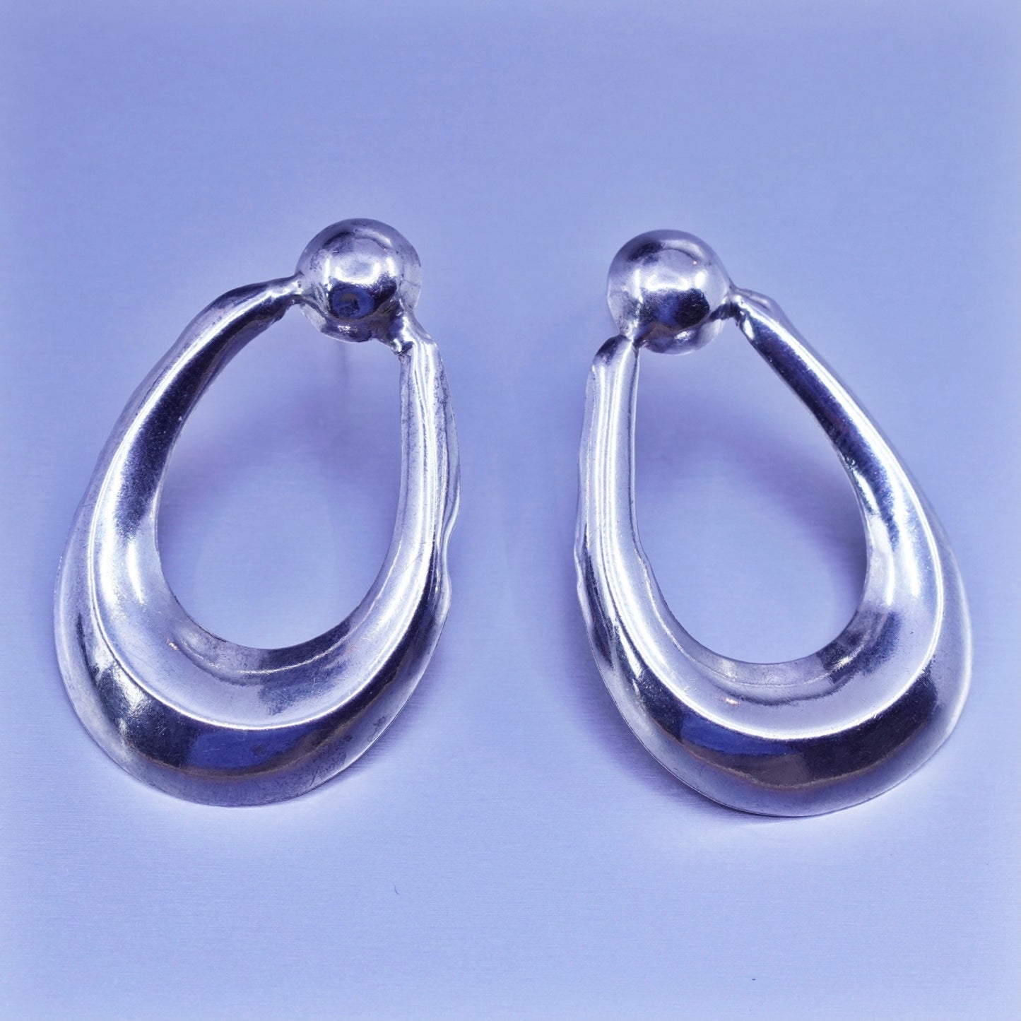 Vintage Sterling 925 silver handmade teardrop earrings
