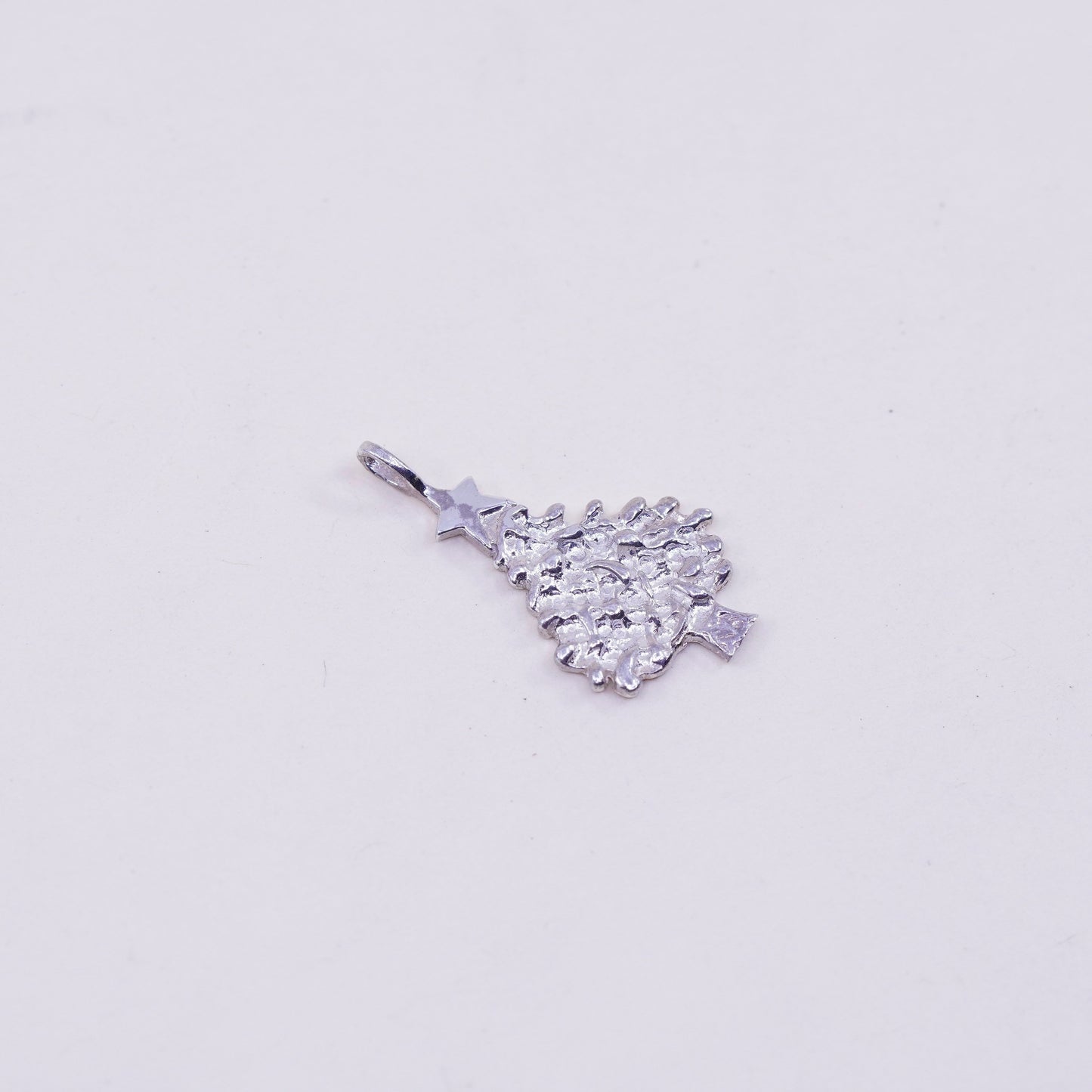 Vintage Sterling silver handmade pendant, 925 Christmas tree charm