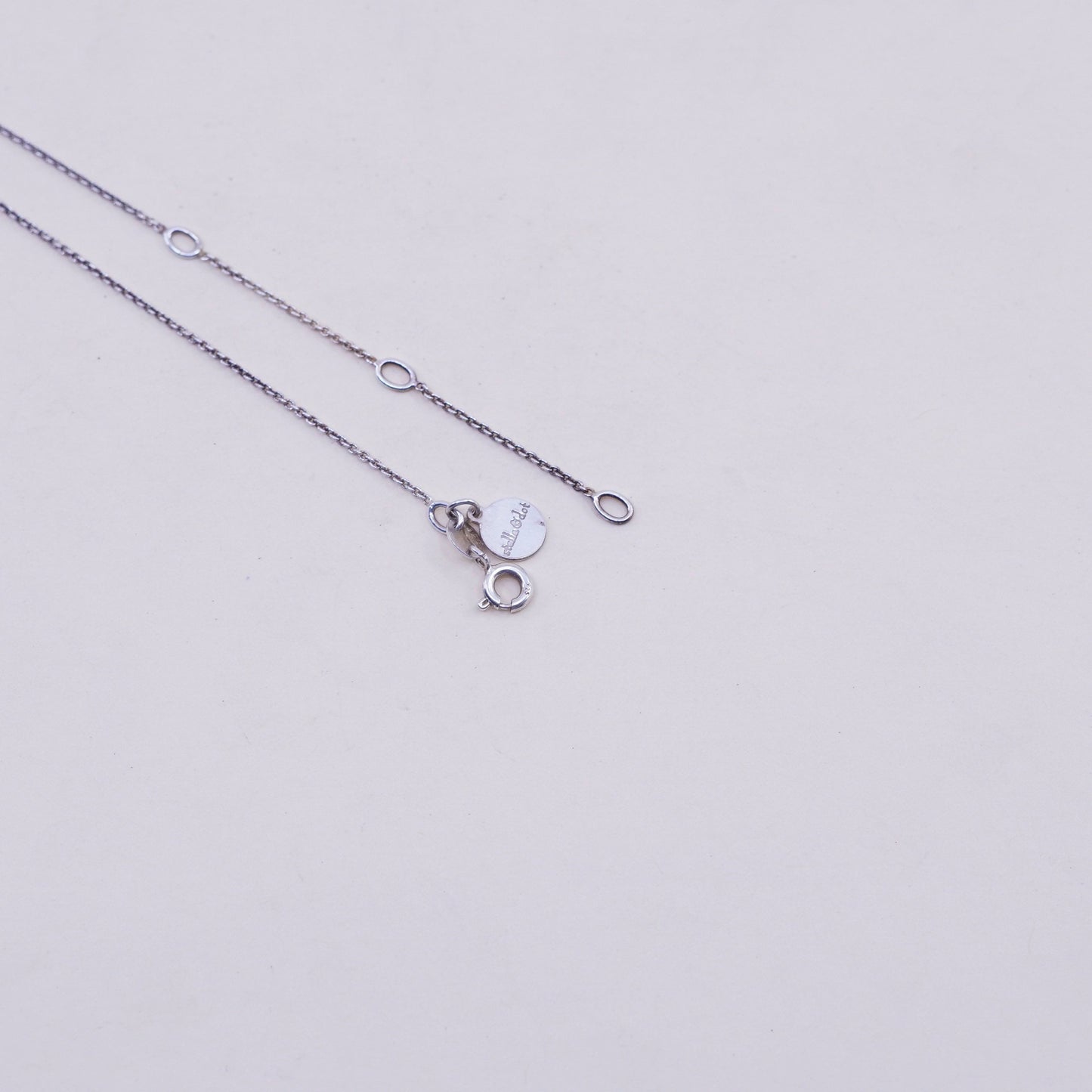 Adjustable 18”, vtg Stella dot Sterling silver Italy 925 circle chain, necklace