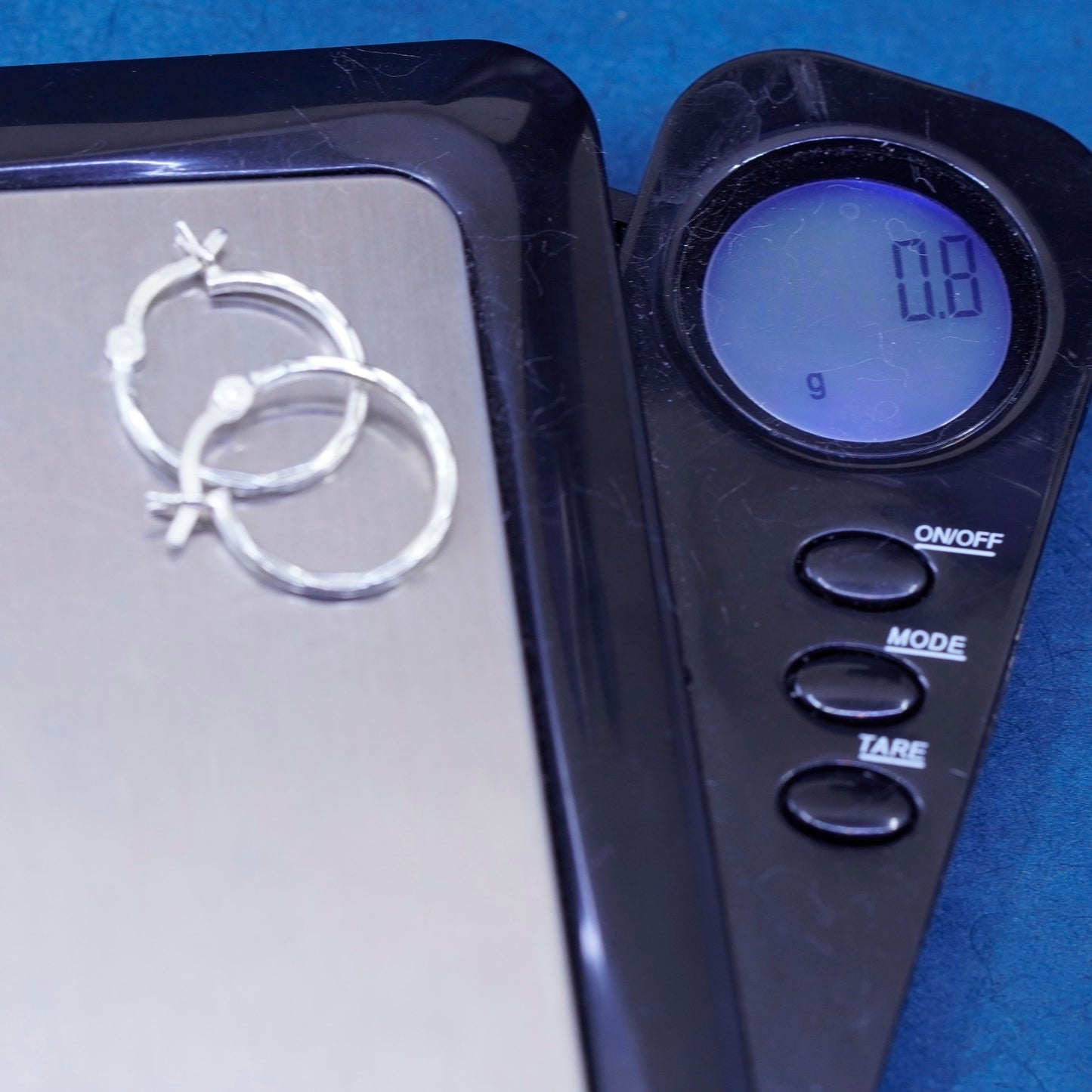 0.5”, vintage Sterling silver handmade hoop earrings, fine 925 huggie