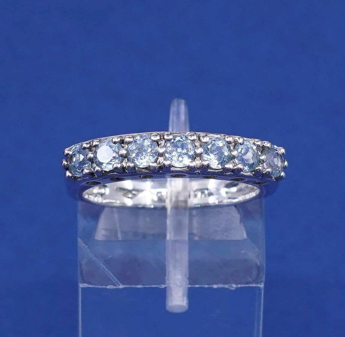 Size 6.25, vtg sterling silver ring, 925 w/ sapphire