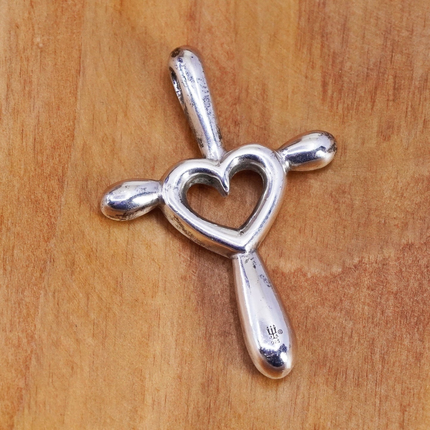 Vintage James Avery retired Sterling silver pendant, 925 love cross with heart