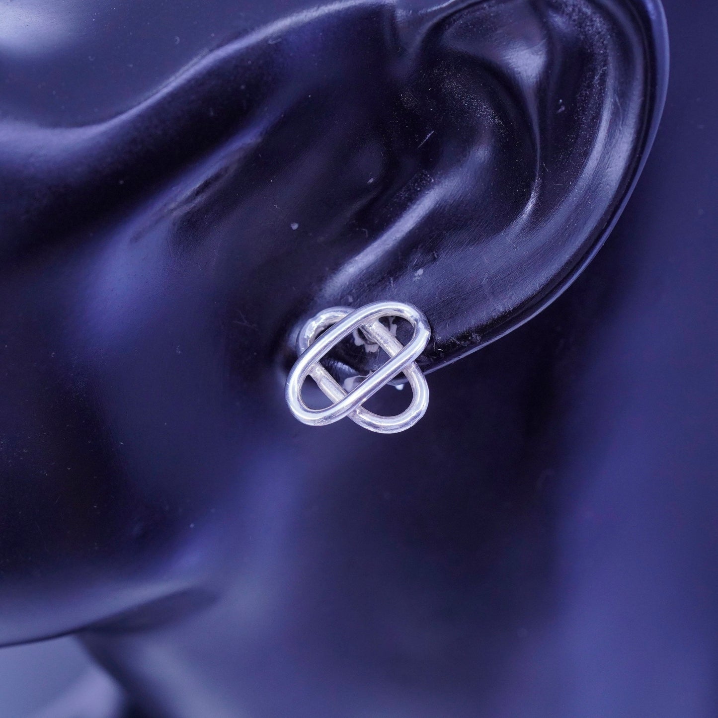 Vintage Sterling 925 silver handmade earrings, Irish Celtic knot studs