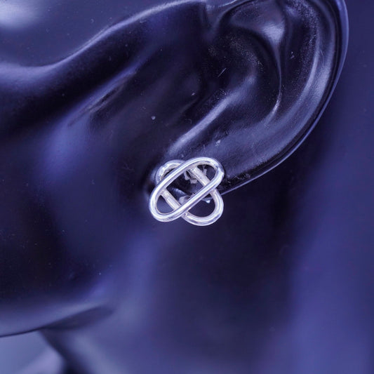 Vintage Sterling 925 silver handmade earrings, Irish Celtic knot studs