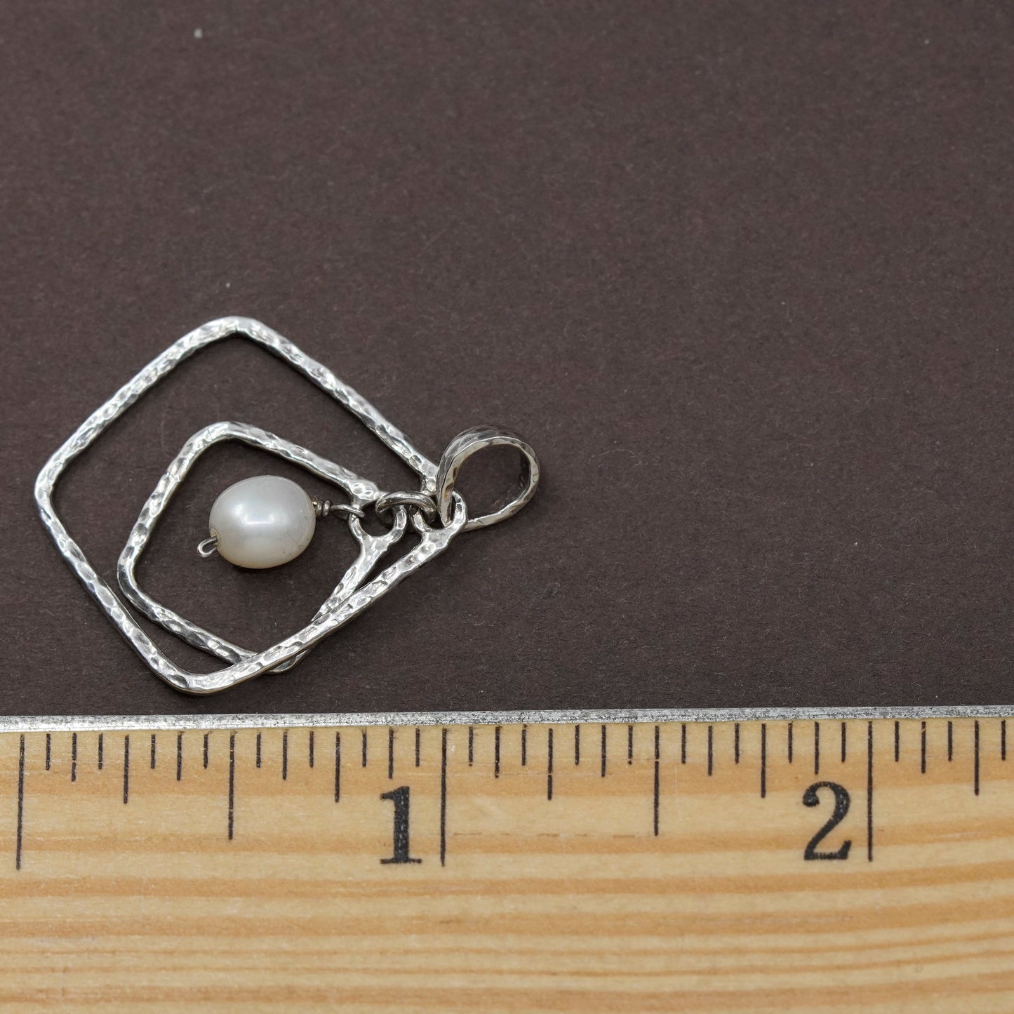 Vintage Sterling 925 silver handmade pendant with freshwater pearl