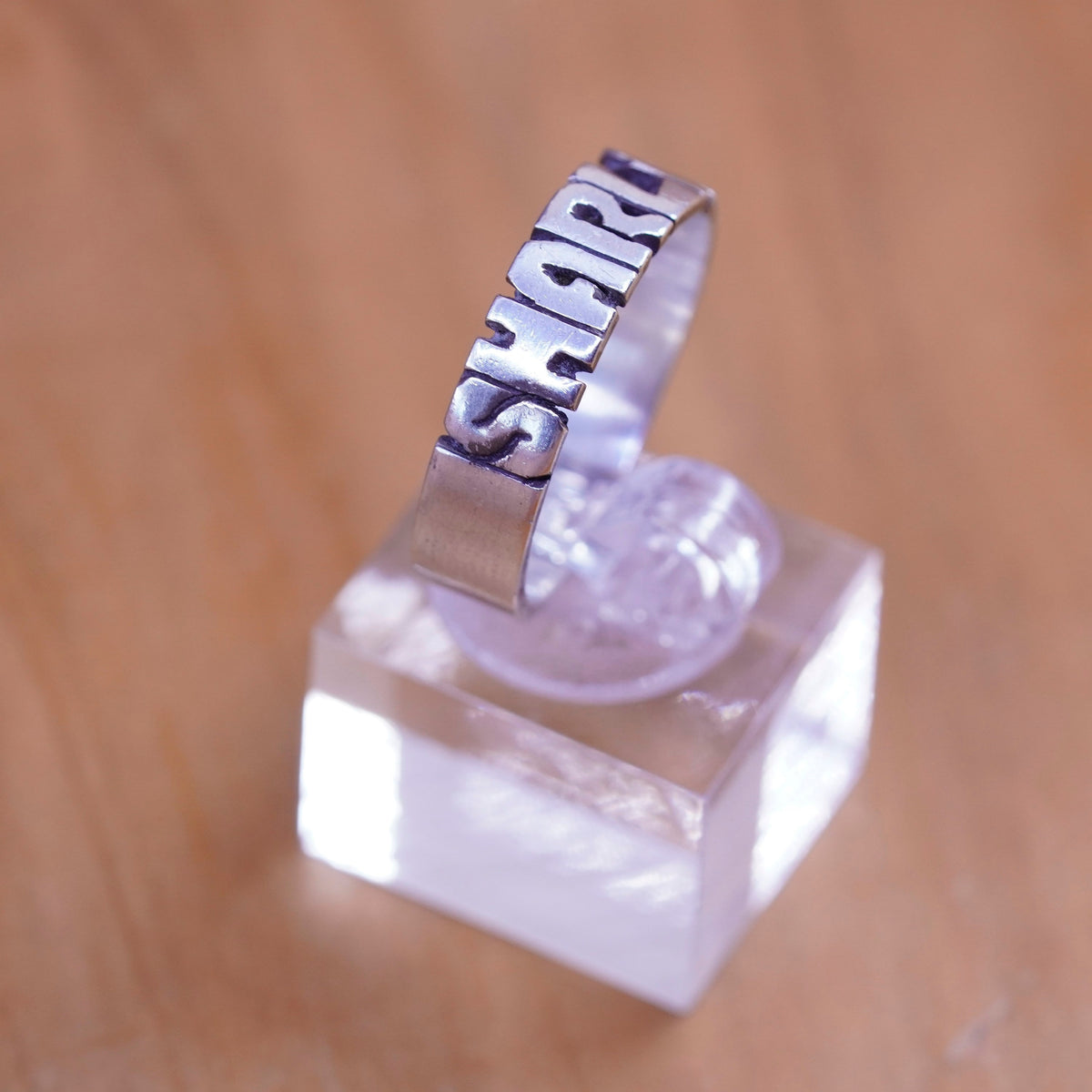 Size 10, vtg sterling silver handmade ring, 925 name sharla band, minimalist