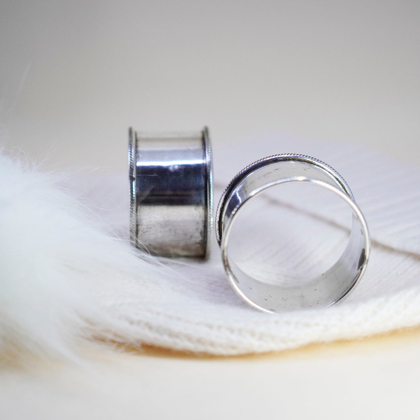 Vintage industria agentina Sterling 925 silver handmade napkin rings