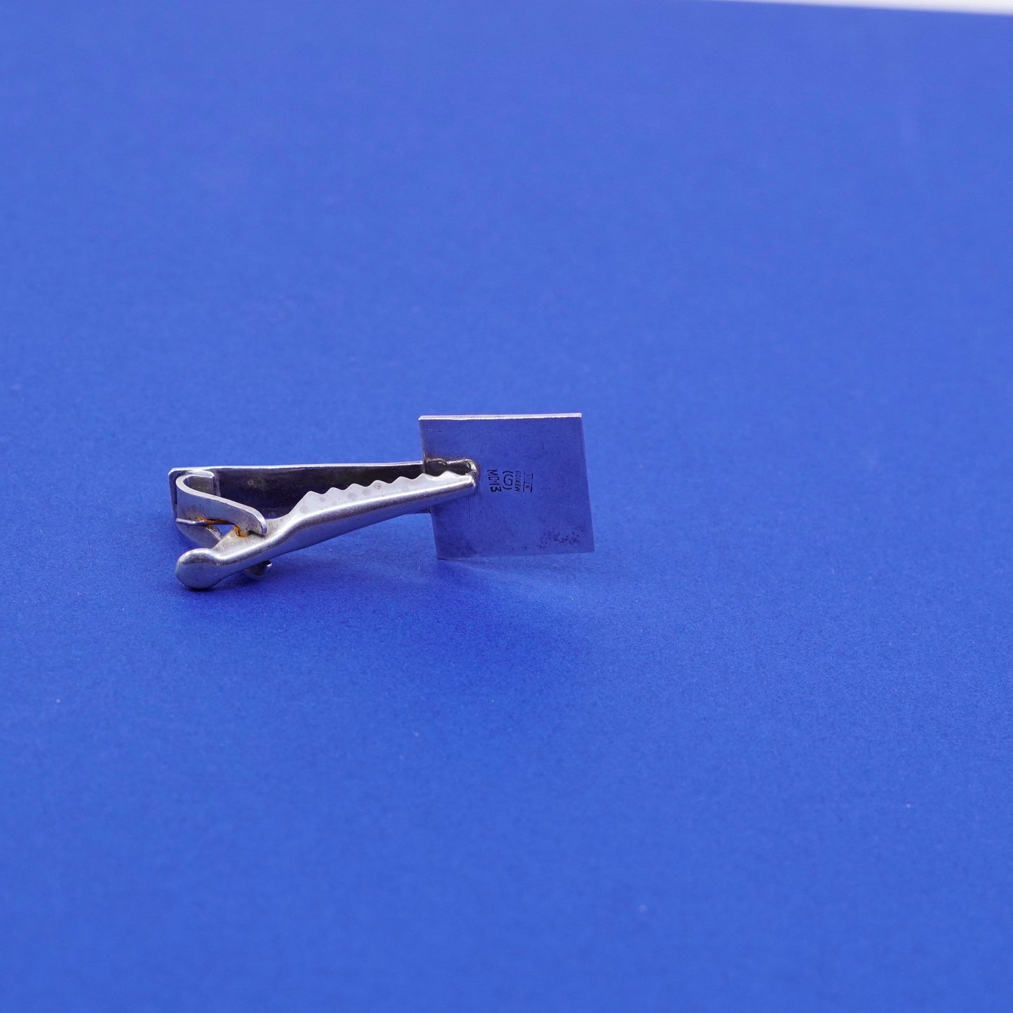 Vintage Sterling silver handmade tie clip, 925 tieclip with mayan calendar