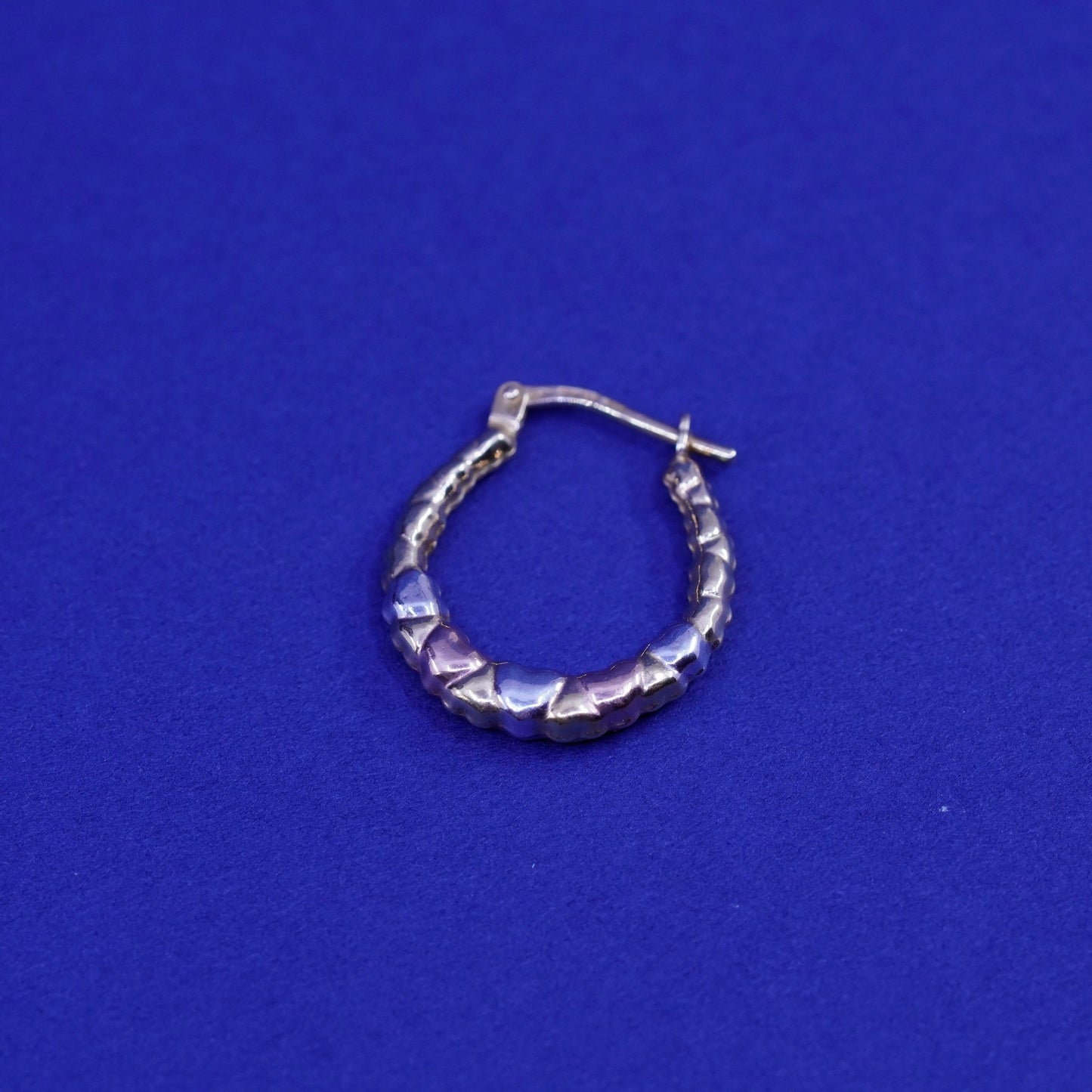 0.75”, vintage Jordan vermeil gold Sterling 925 silver handmade hoop earrings