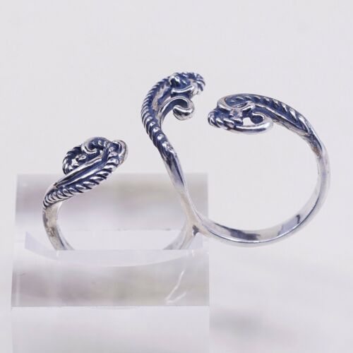 Vtg carolyn pollack Sterling 925 Silver Handmade Double Finger Band Ring