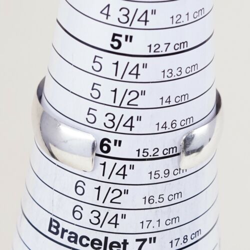 6”, Vtg Sterling 925 Silver Handmade Cuff, Modern Southwestern Bracelet